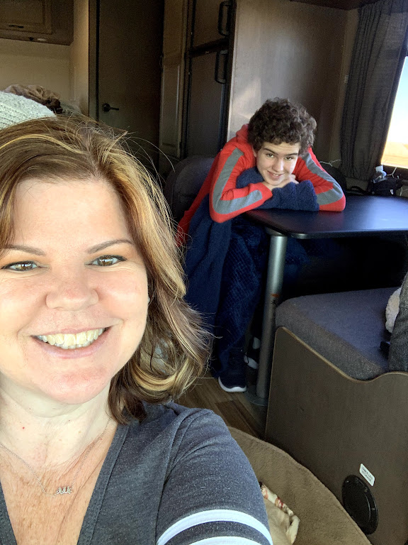 Jeannie and Connor in the RV